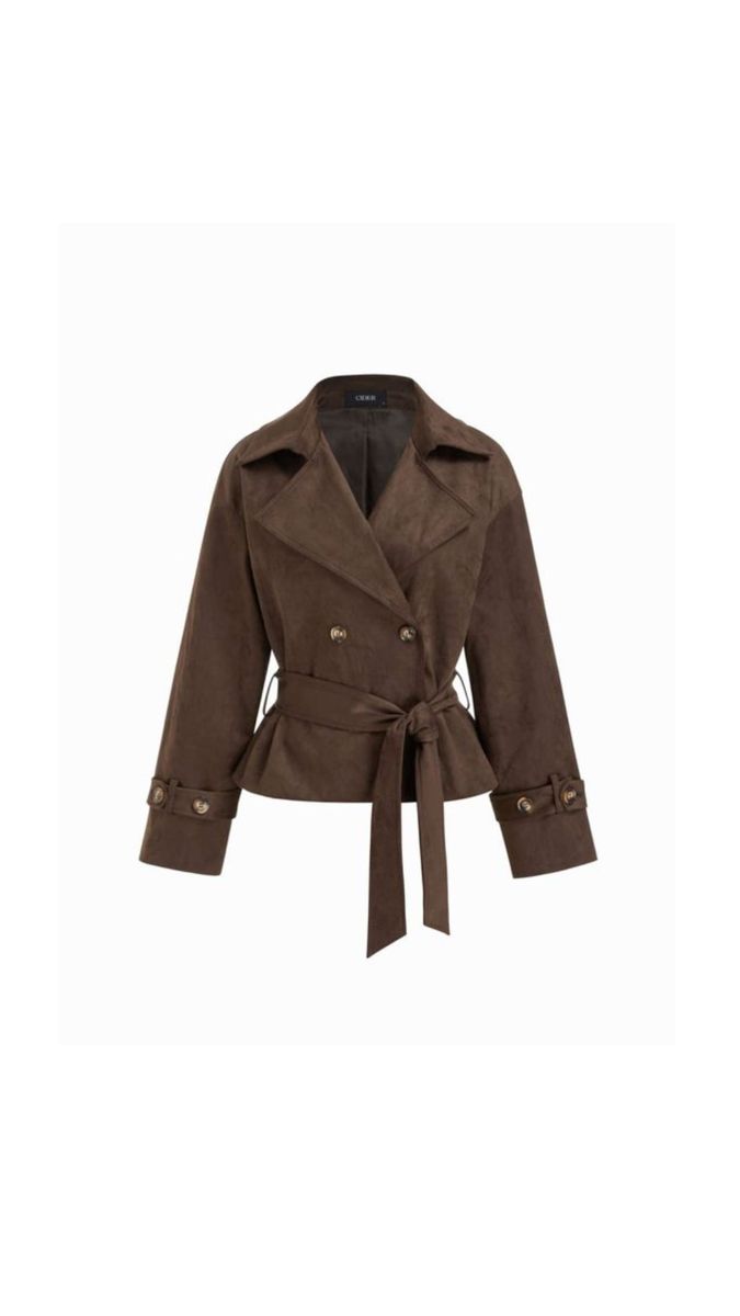 Suede Stomach Blanket Lace-up Coat Women's Vintage Coat