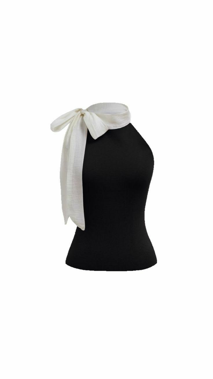 Bow Contrast Color Sleeveless Leotard Women