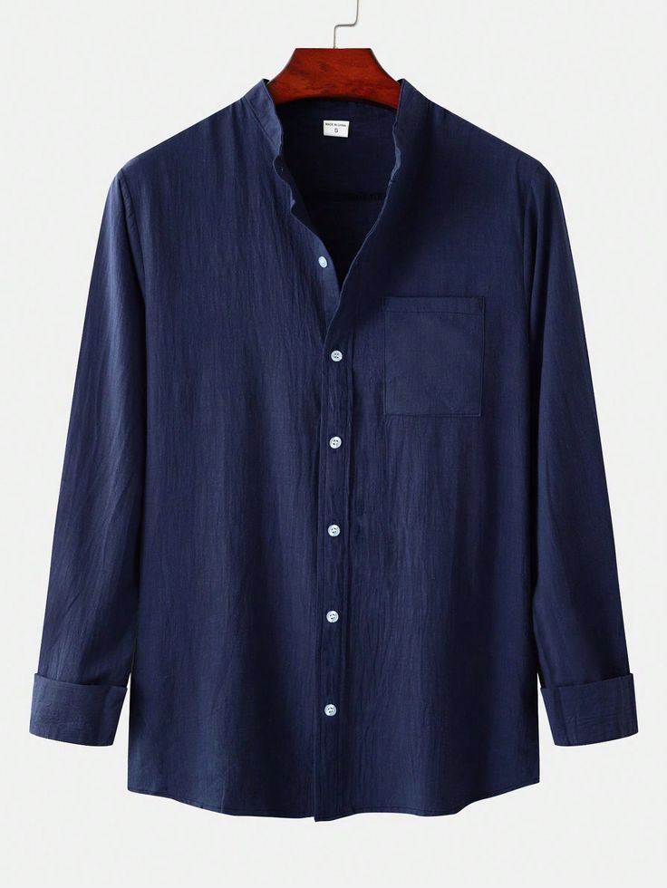 Spring And Autumn Loose Long-sleeved Shirt For Men