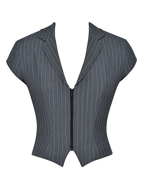 Women's Retro Square-neck Short-sleeve Top With Double Zippers