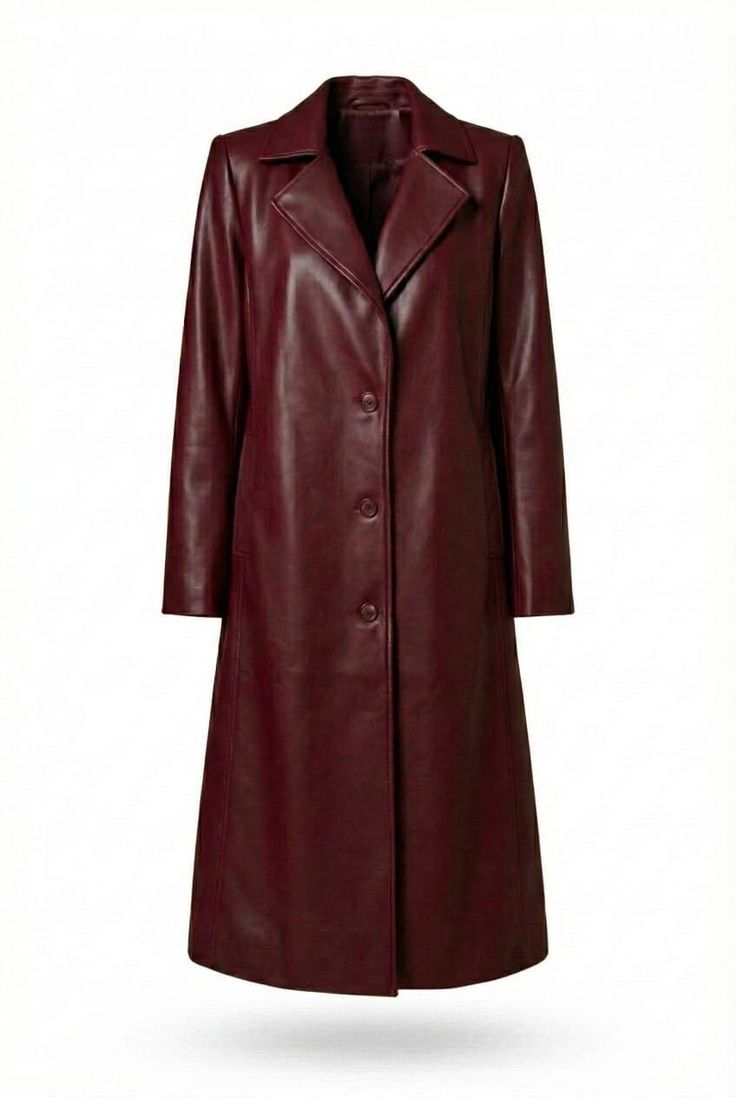 Elegant Retro Wine Red Jacket Trench Coat Women