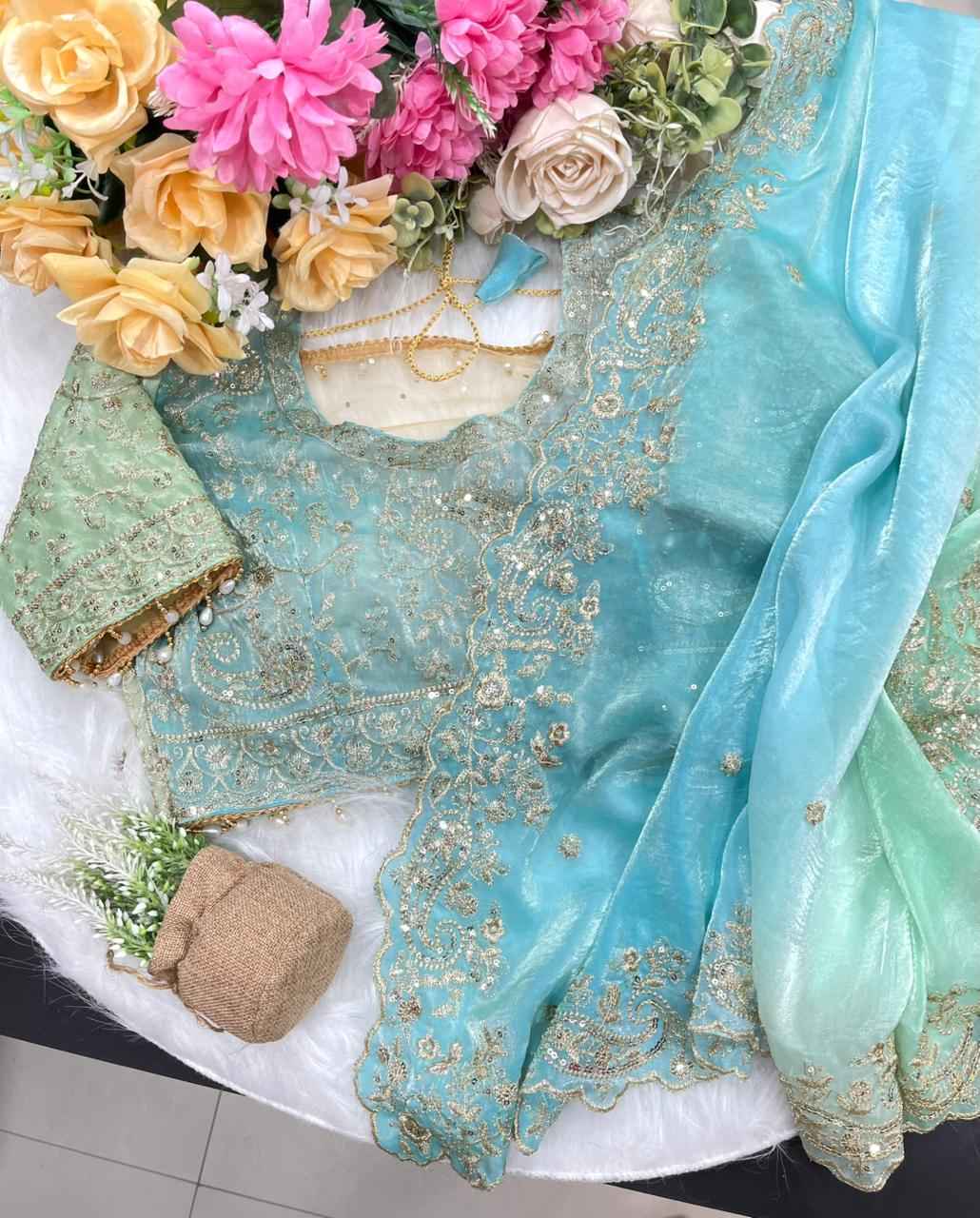 NeelAab NoorLeher Designer Saree-1