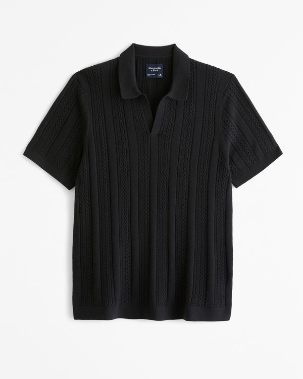 Men's Breathable V-neck Hollow Lapel Knitwear
