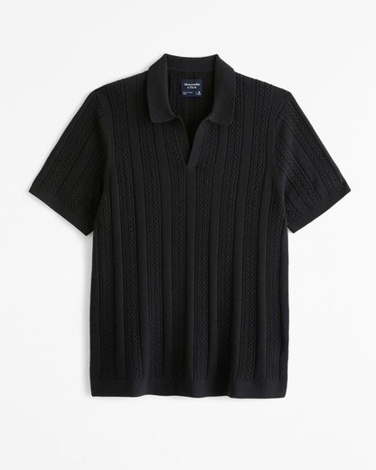 Men's Breathable V-neck Hollow Lapel Knitwear
