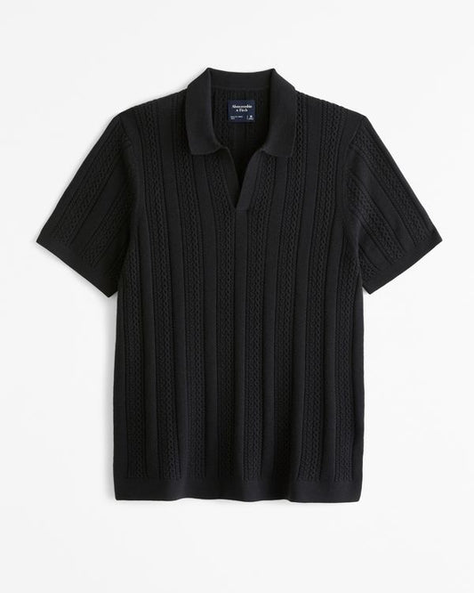 Men's Breathable V-neck Hollow Lapel Knitwear
