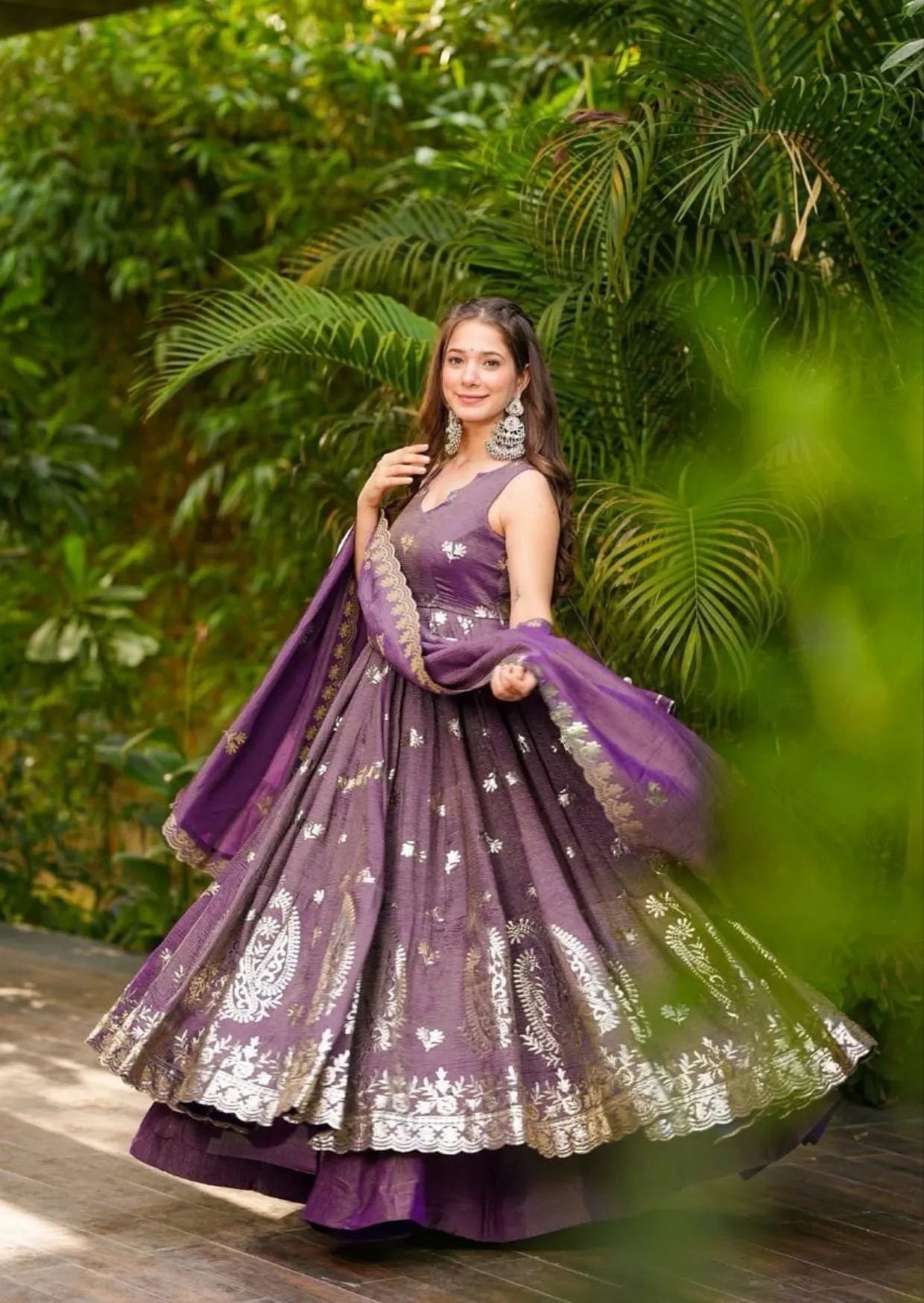 Regal Cosmos Embroidered Anarkali Set with Dupatta-0