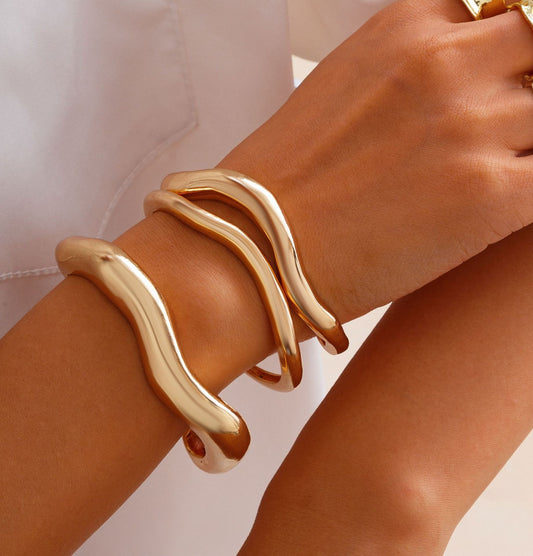 European And American Cross-Border Design-Driven Irregular Metal Bracelet