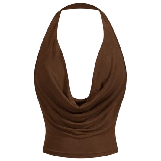 Women's Fashion Deep V-neck Backless Halter Top