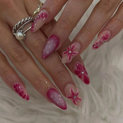 Charming Strawberry Almond Press-On Nails-11