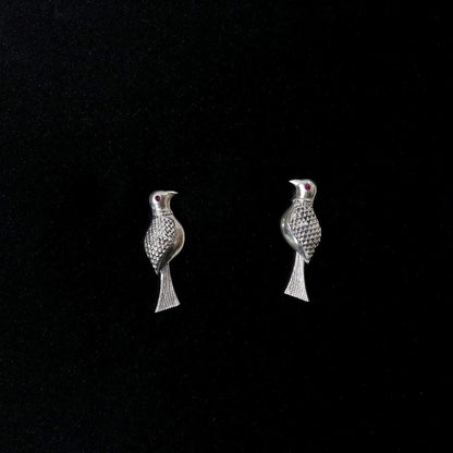 Carved Bird Earrings
