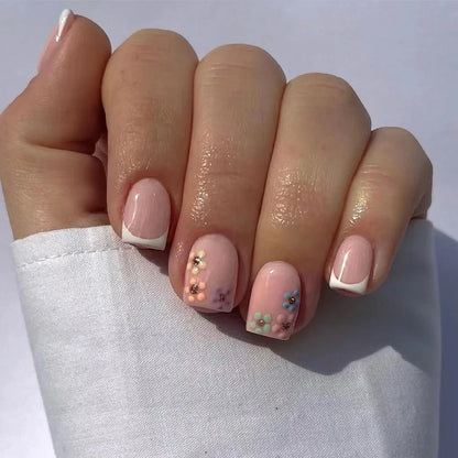 Floral Press On Nails Set 24Pcs Acrylic-2
