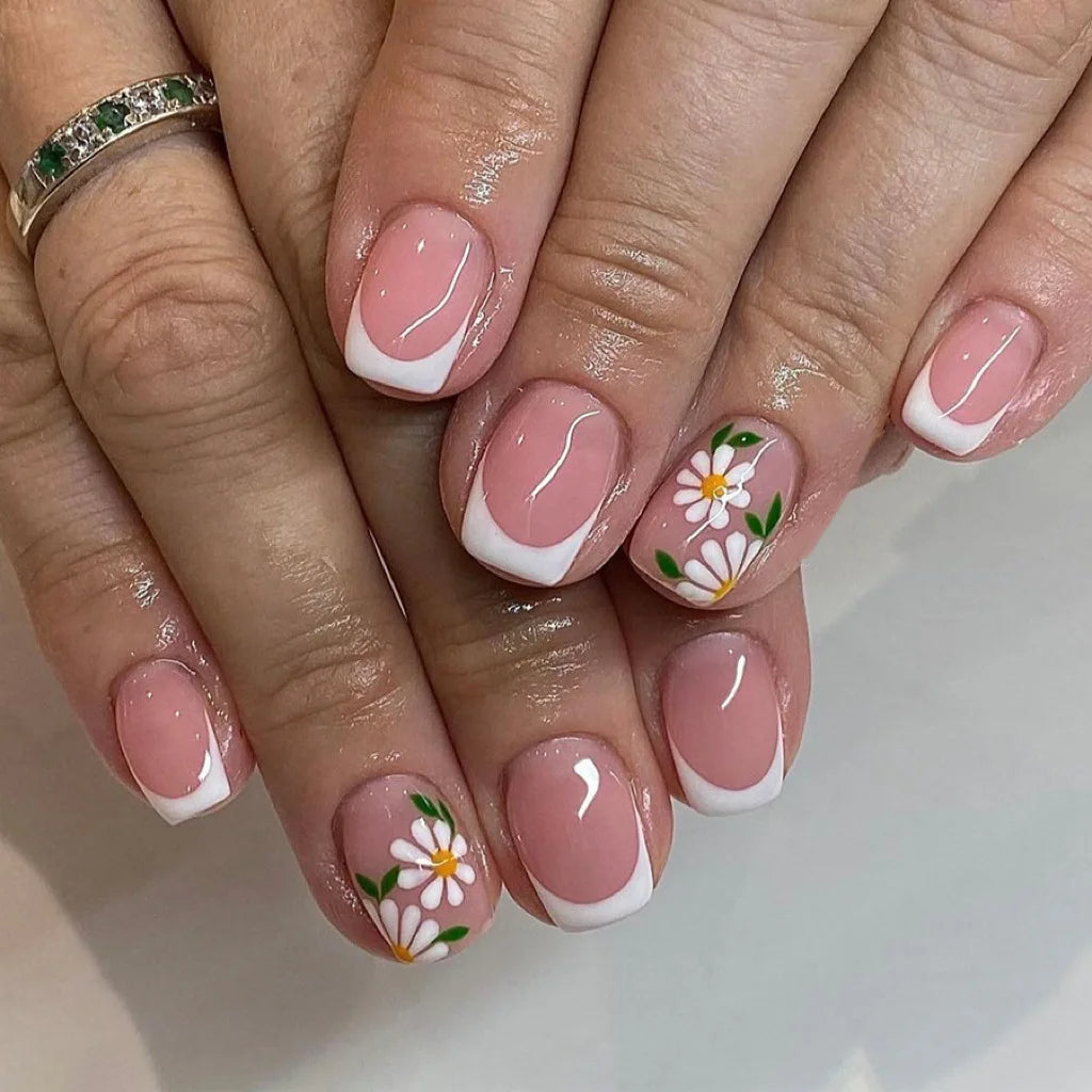 Floral Press On Nails Set 24Pcs Acrylic-8