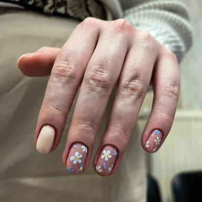 Floral Press On Nails Set 24Pcs Acrylic-9