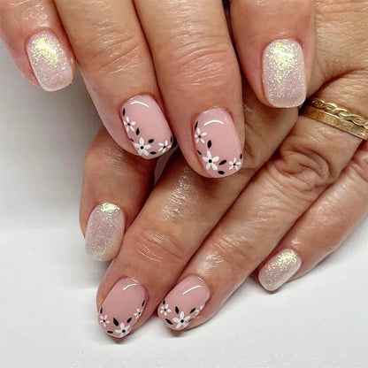 Floral Press On Nails Set 24Pcs Acrylic-6