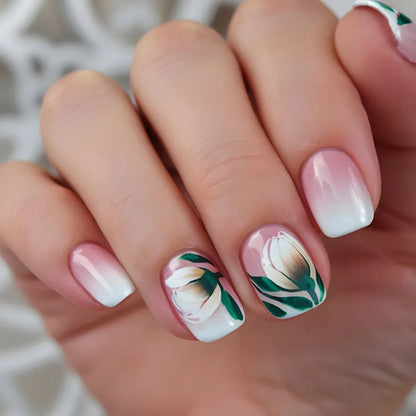Floral Press On Nails Set 24Pcs Acrylic-7