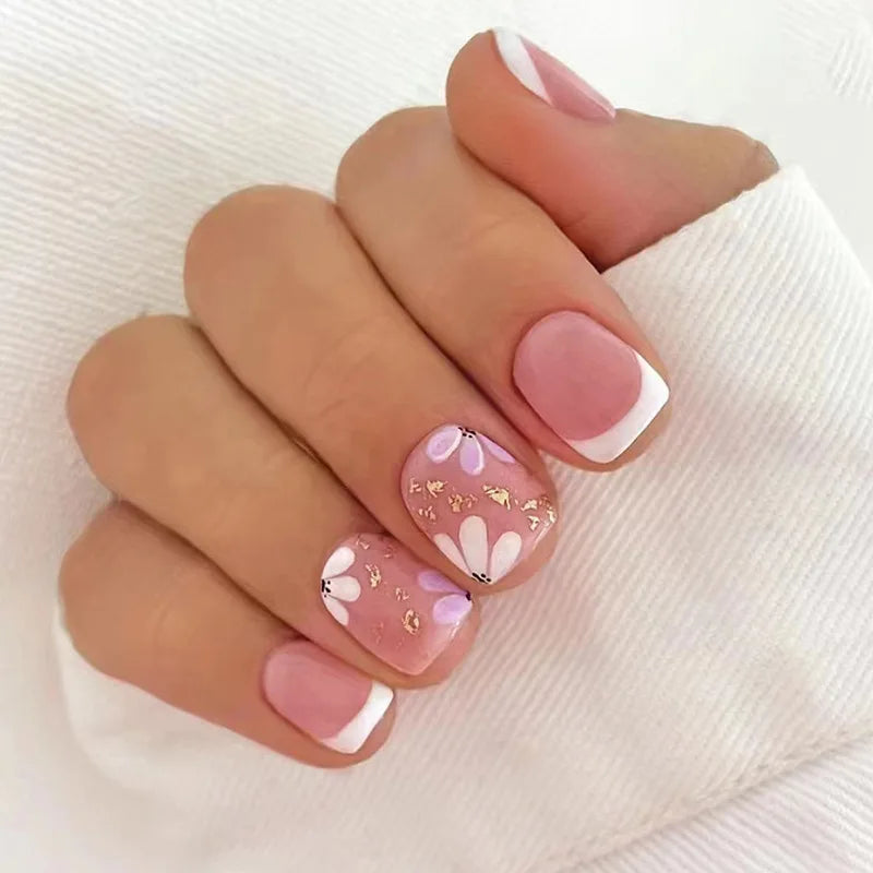 Floral Press On Nails Set 24Pcs Acrylic-10