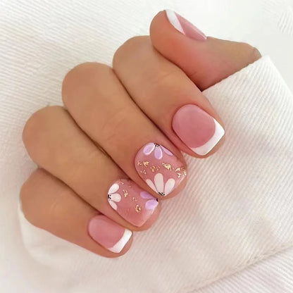 Floral Press On Nails Set 24Pcs Acrylic-10