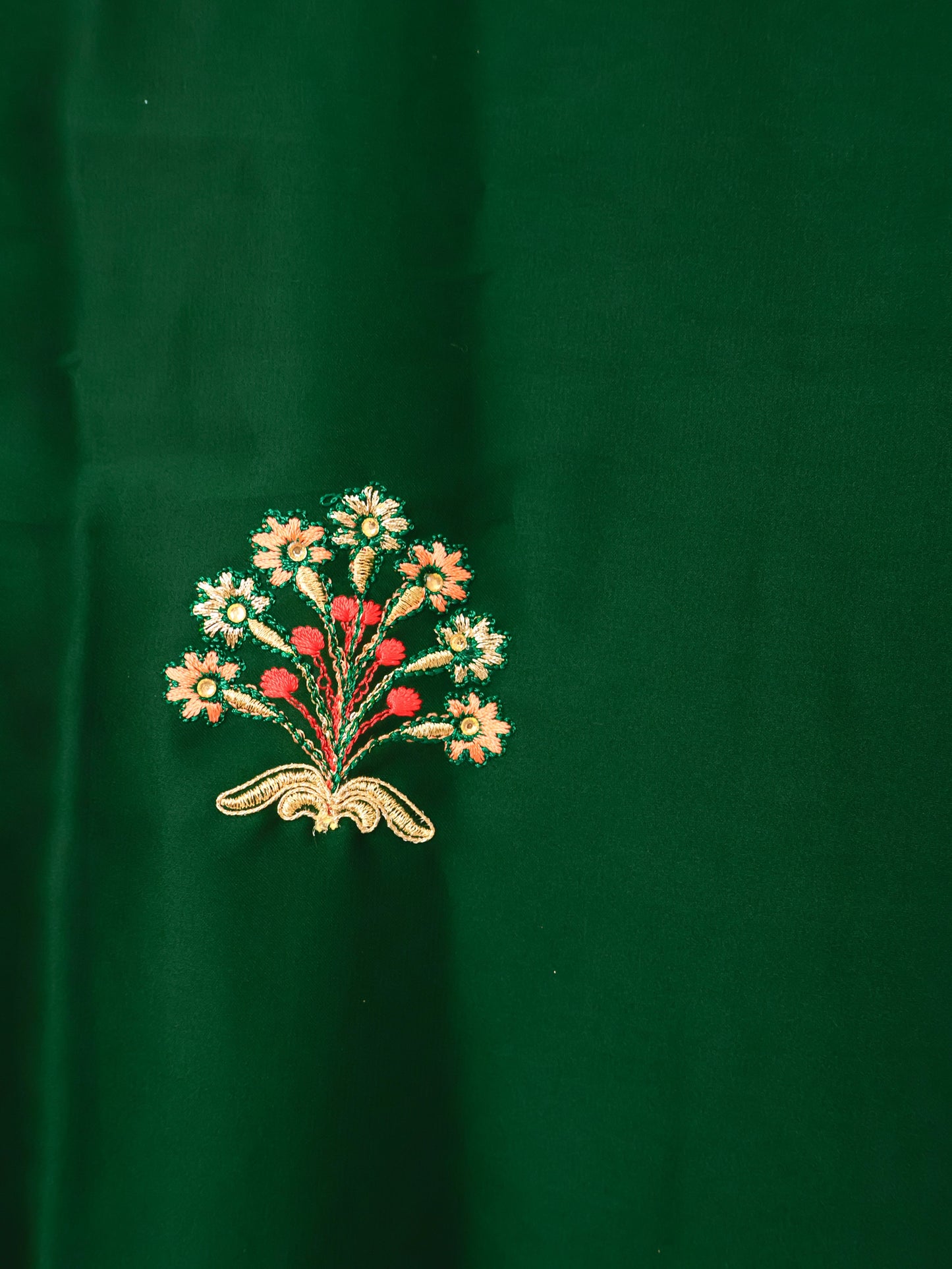 Designer Saree with Kundan & Embroidery Work by Shreekama-4
