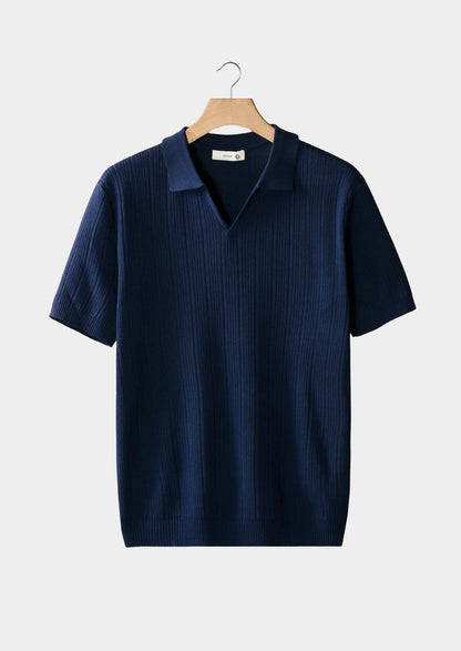 Men's Breathable V-neck Hollow Lapel Knitwear