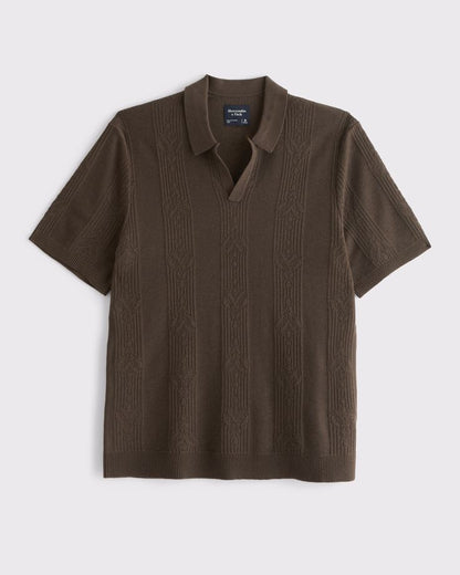 Men's Breathable V-neck Hollow Lapel Knitwear