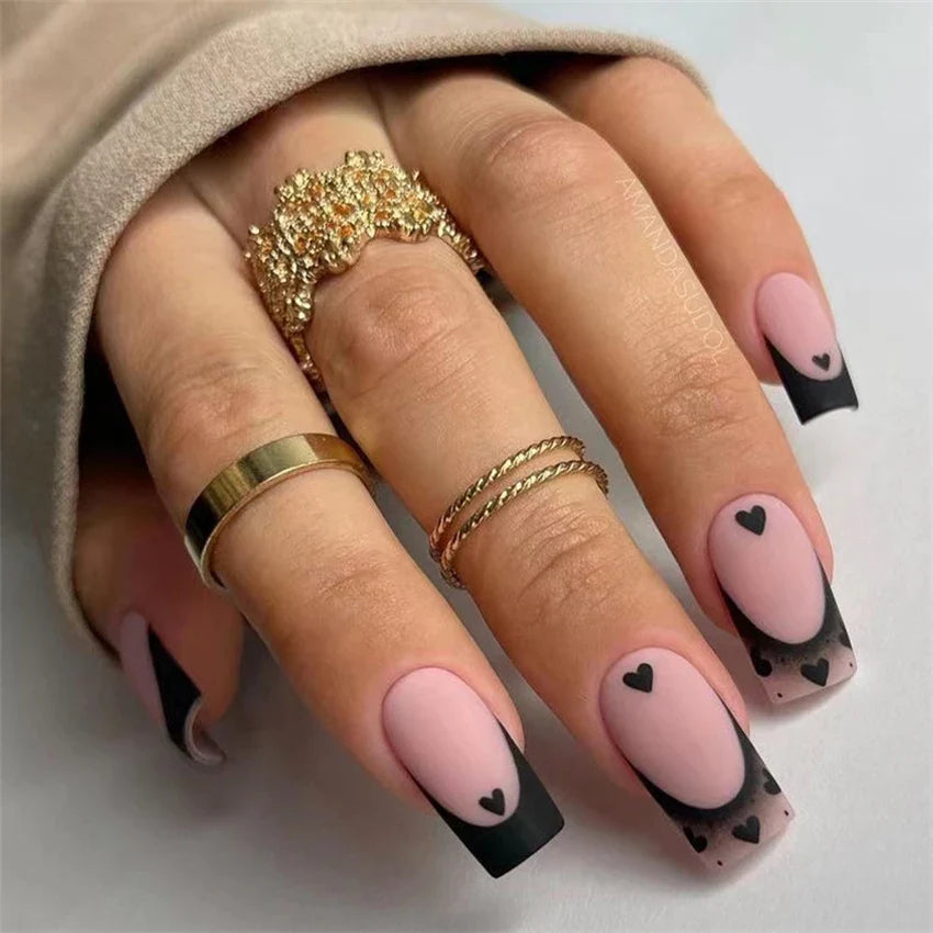 Wine Red Almond Fake Nails-41