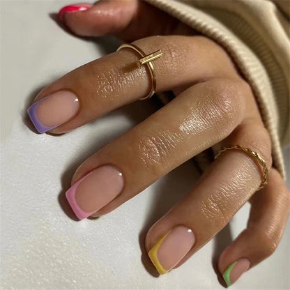 Wine Red Almond Fake Nails-43