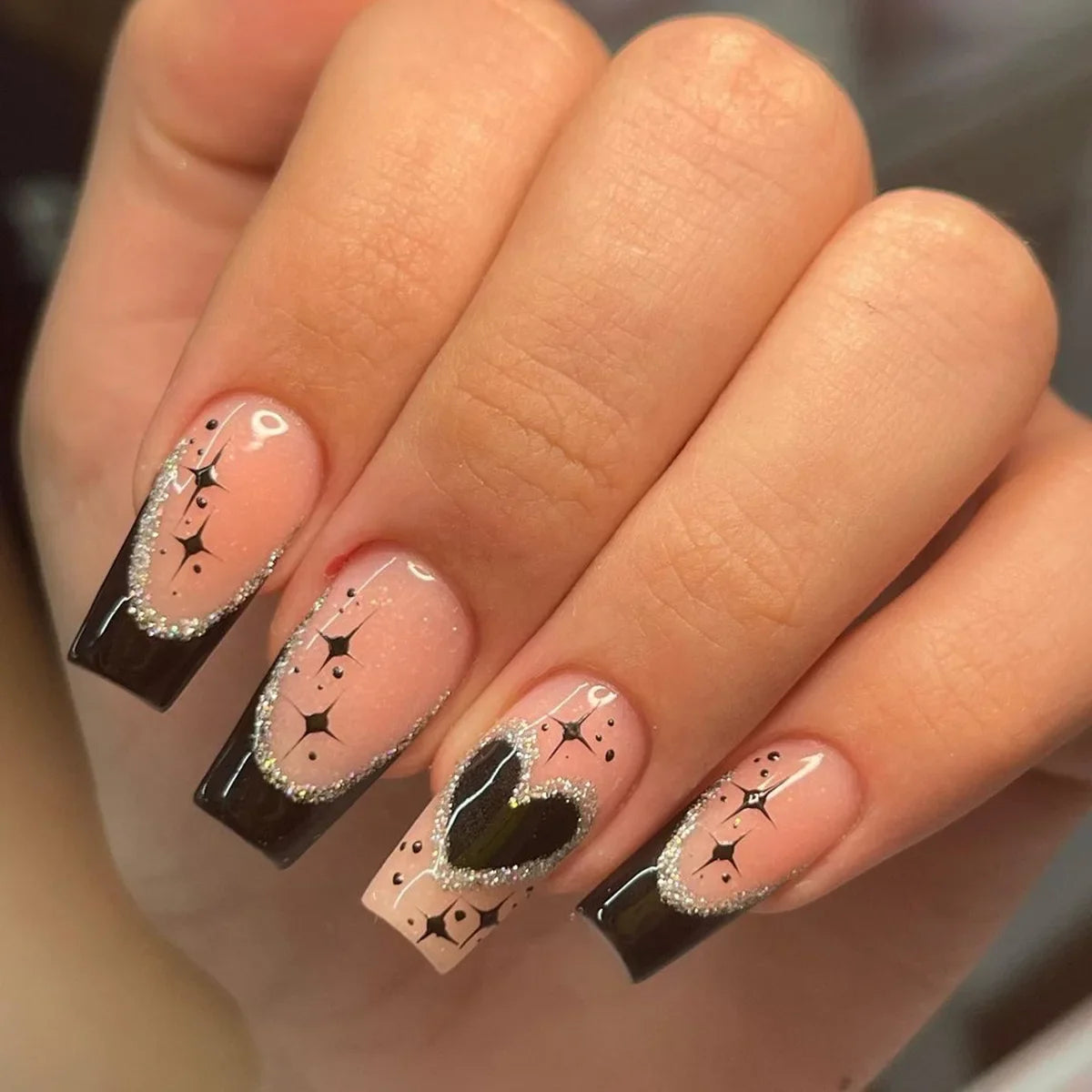 Wine Red Almond Fake Nails-36