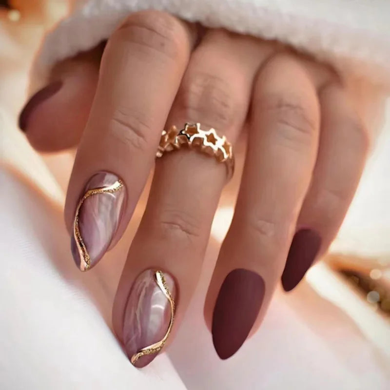 Chic Almond Press-On Nails-51
