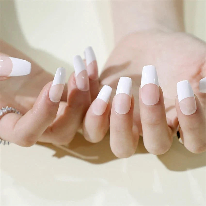 Wine Red Almond Fake Nails-50