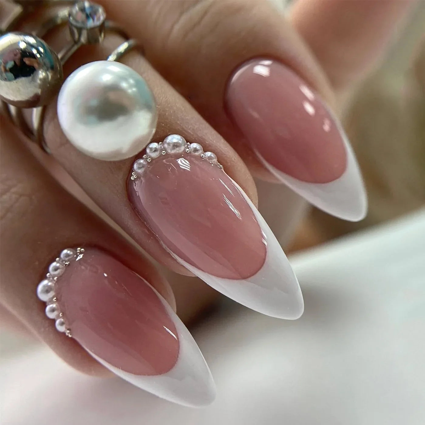 Wine Red Almond Fake Nails-9