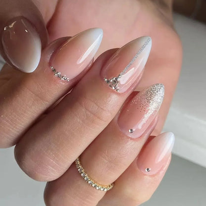 Wine Red Almond Fake Nails-10