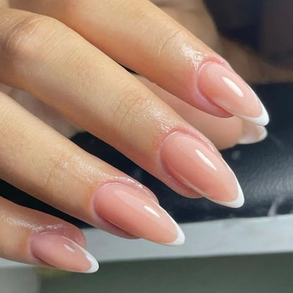 Wine Red Almond Fake Nails-15