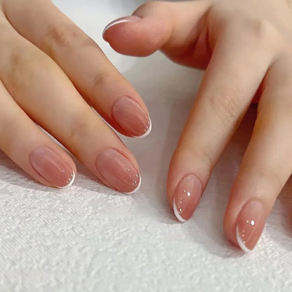 Wine Red Almond Fake Nails-19