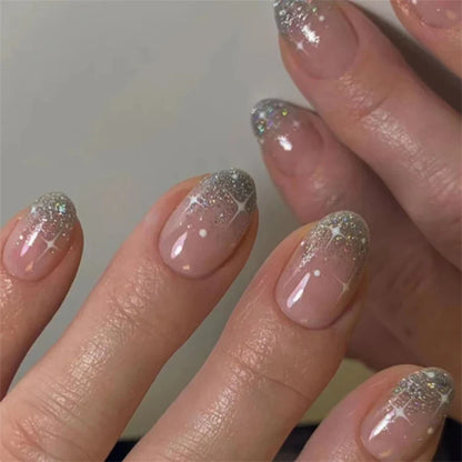 Wine Red Almond Fake Nails-21