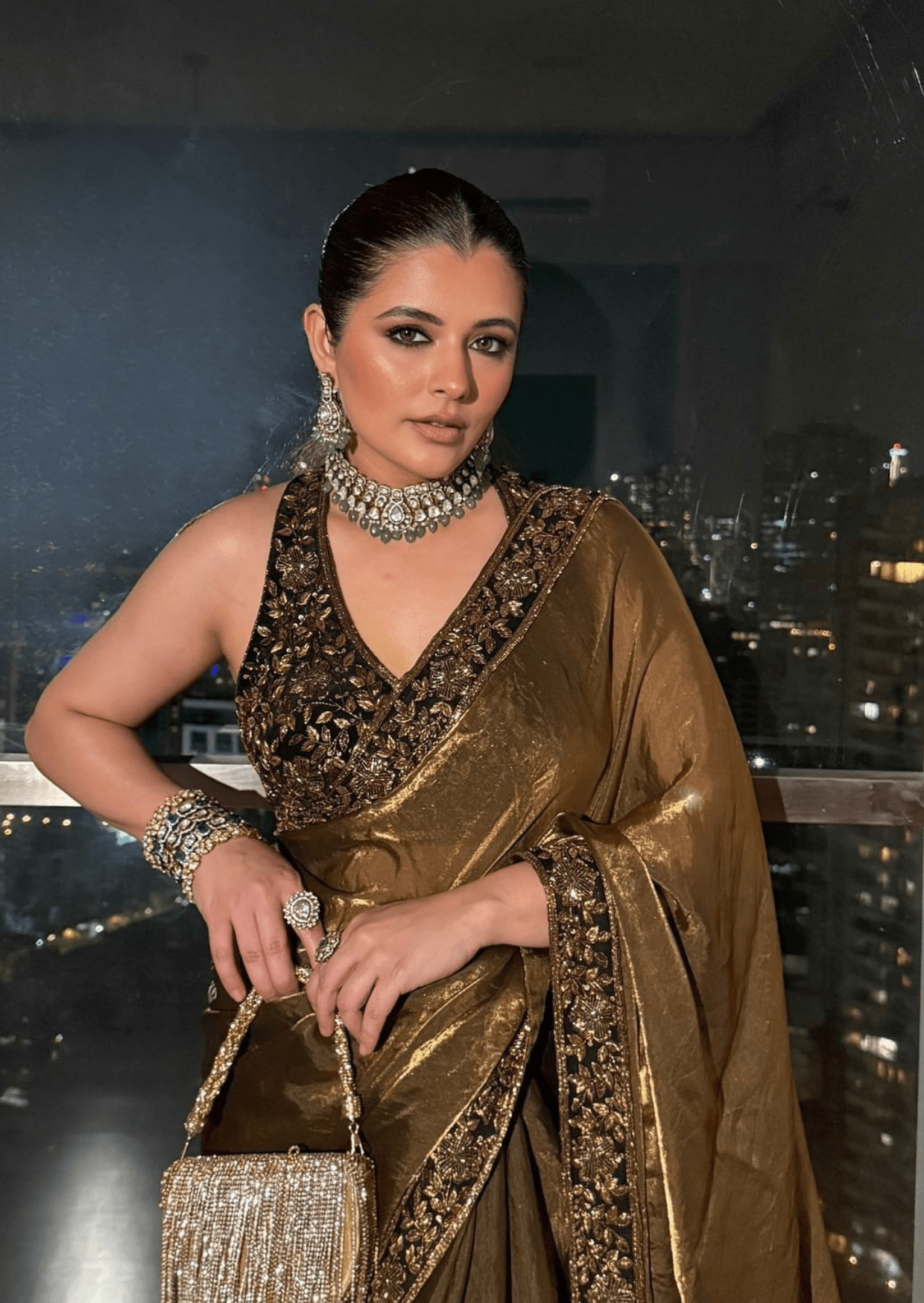 Noor-E-Zehra Space Silk Saree Set-0