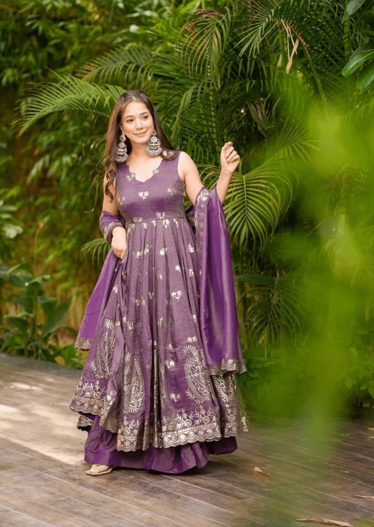 Regal Cosmos Embroidered Anarkali Set with Dupatta-3
