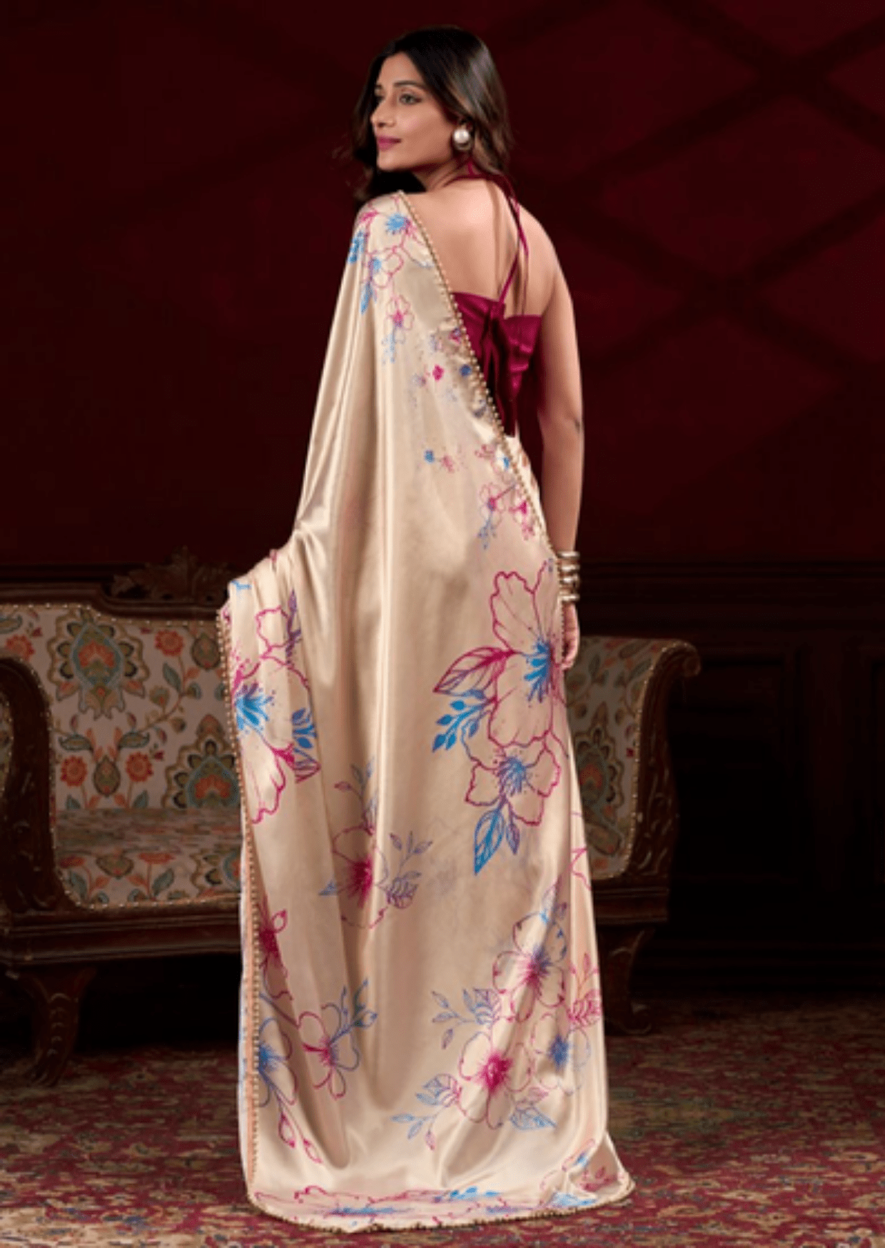 Vaanya Blush Satin Silk Saree-2