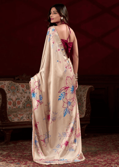 Vaanya Blush Satin Silk Saree-2