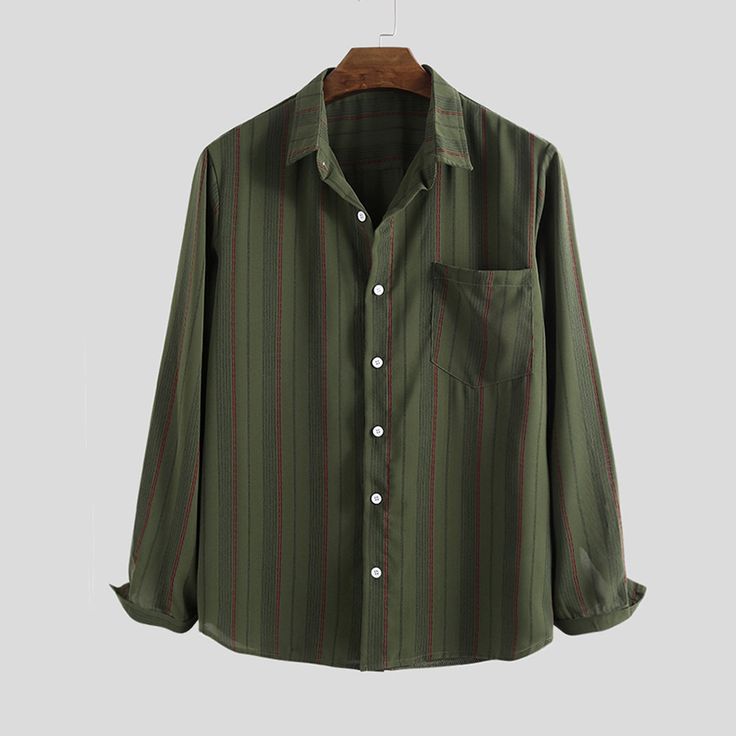 Retro Loose-fitting Striped Long Sleeves Shirt